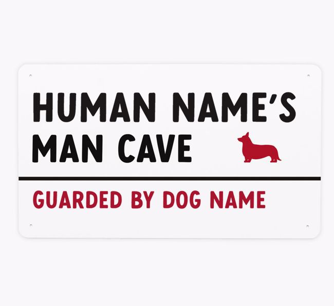 Man Cave Street Sign: Personalized {breedFullName} Metal Sign